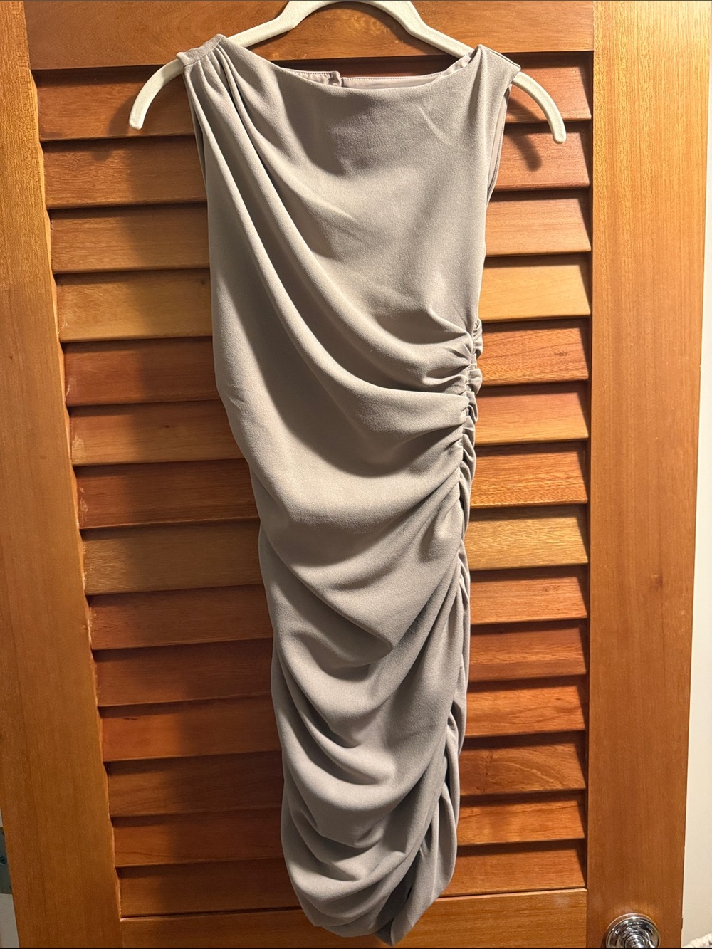 Abercrombie Taupe Mini Dress Rouched Small Tall